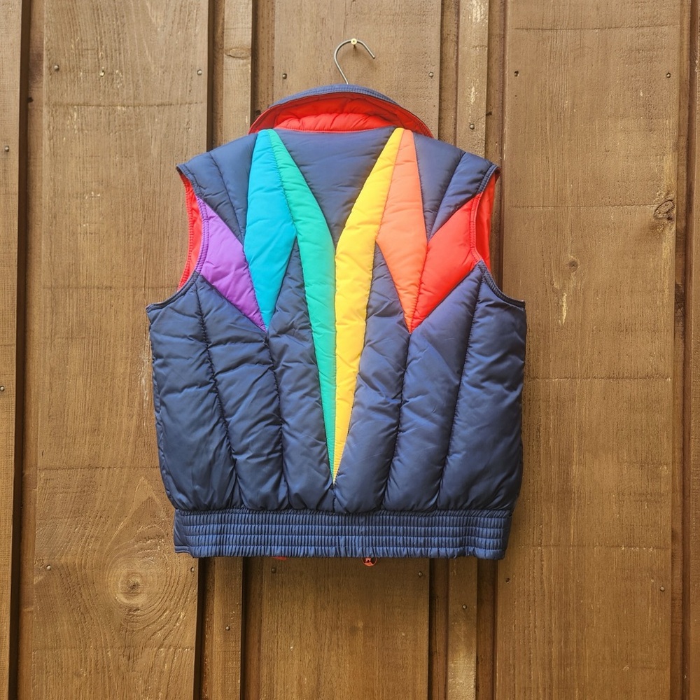 Rainbow Chevron Puffer Vest